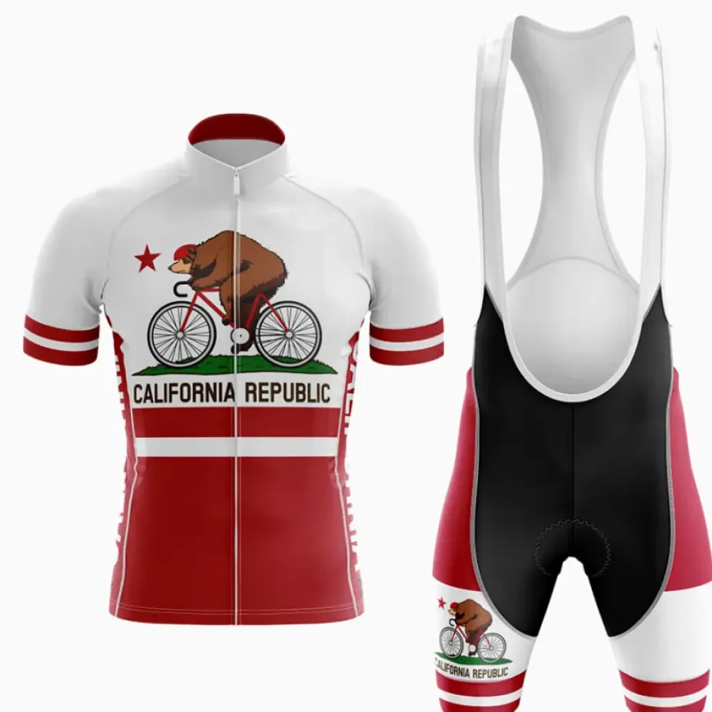 California Republic Women's Cycling Kit White/Red/Burgundy