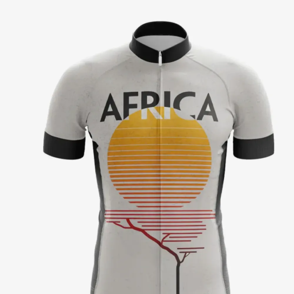Africa Sunrise Cycling Jersey White/Black/Yellow