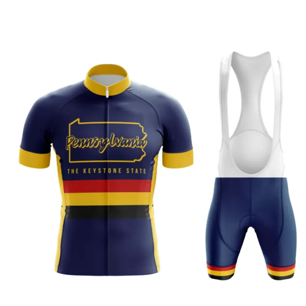 Pennsylvania Cycling Kit Navy/Yellow/Red