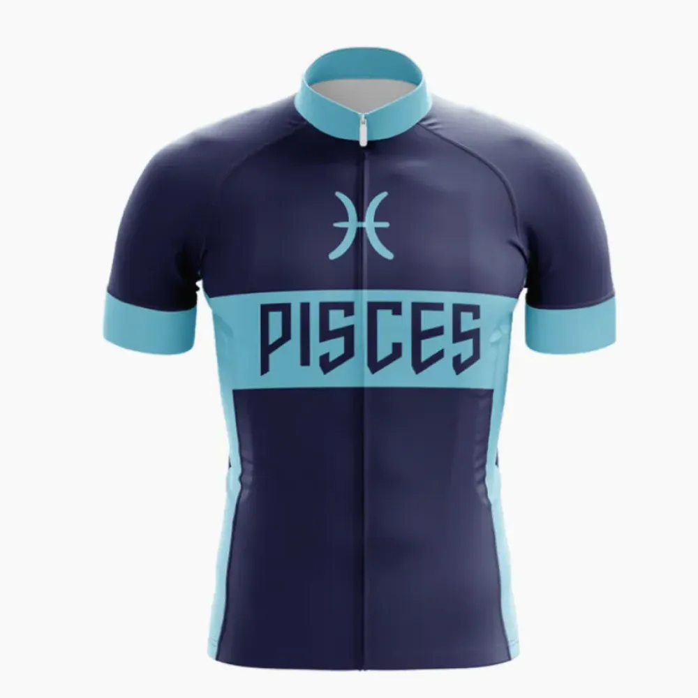 Pisces Cycling Jersey Navy Blue/Turquoise/Black