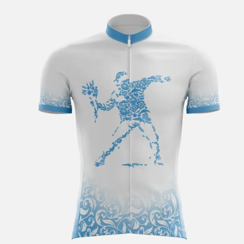 Anarchist Cycling Jersey Floral Blue/White