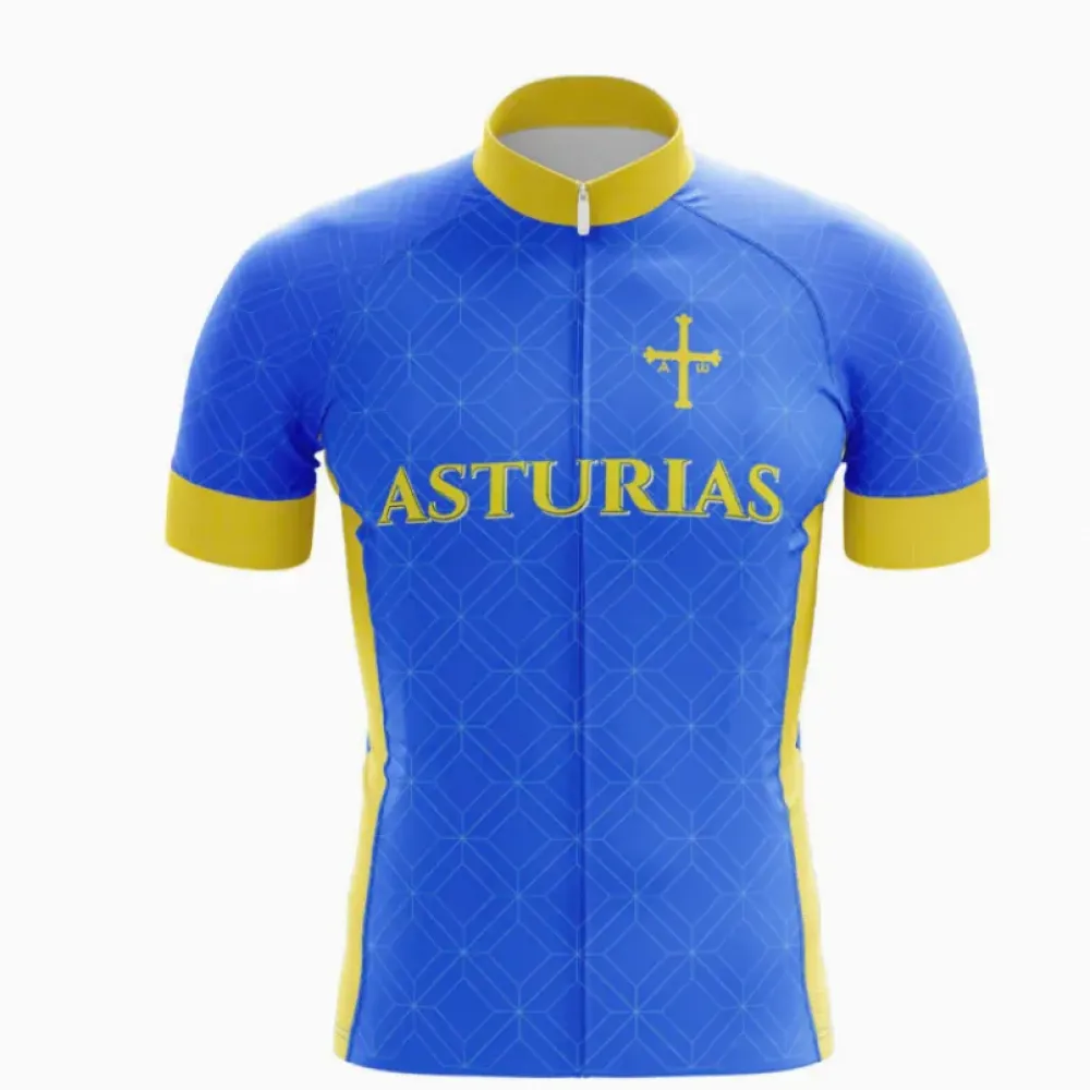 Asturias Cycling Jersey Blue/Yellow