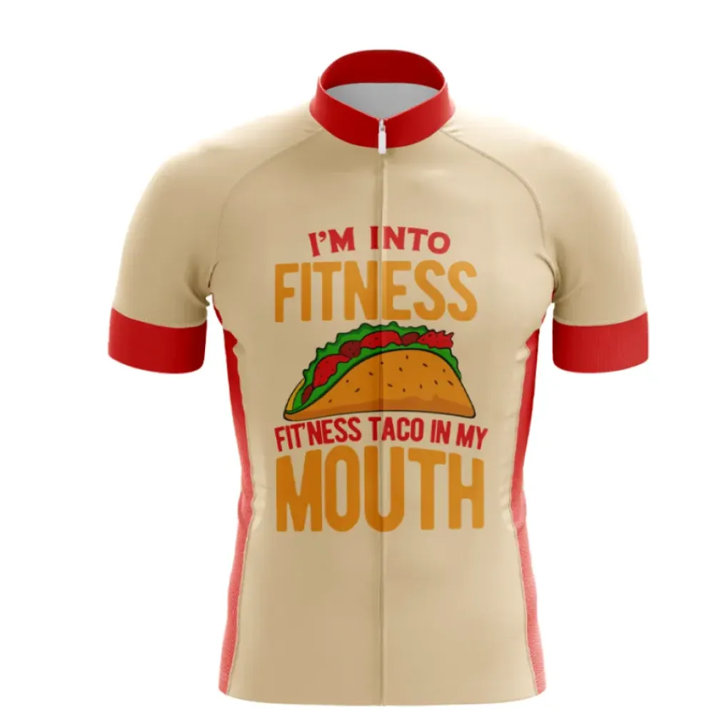 Fitness Taco Cycling Jersey Tan/Red/Gold