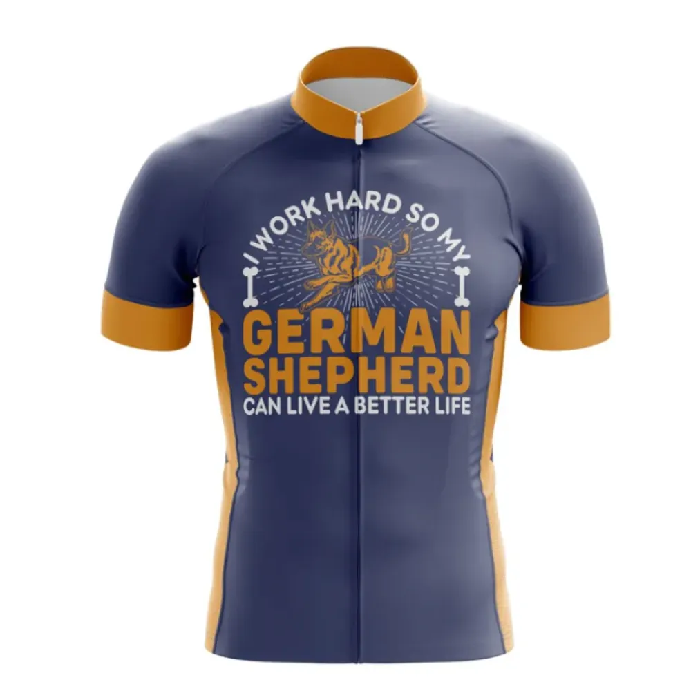 German Shepherd Cycling Jersey Navy/Gold/White