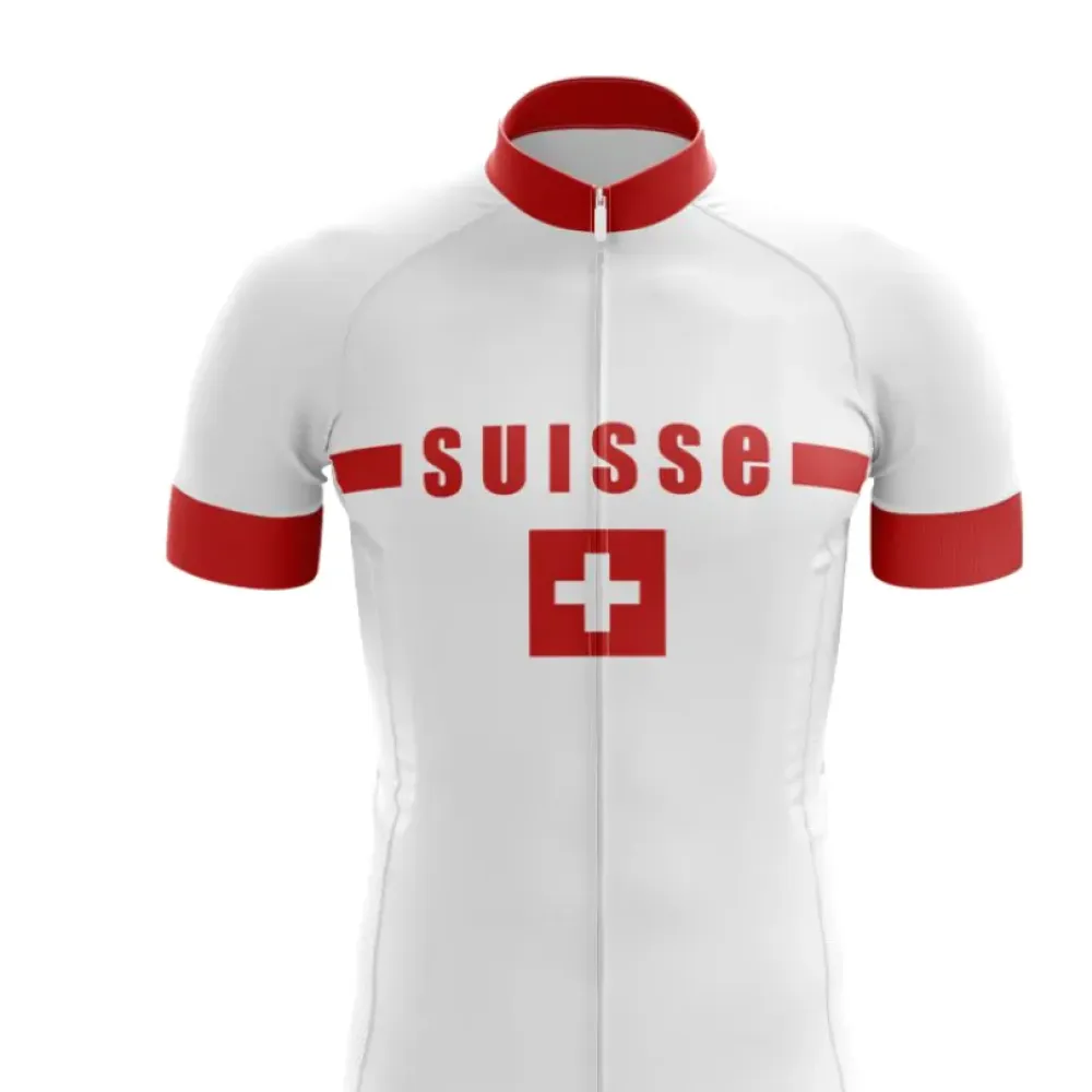 Swiss Cycling Jersey Suisse White/Red