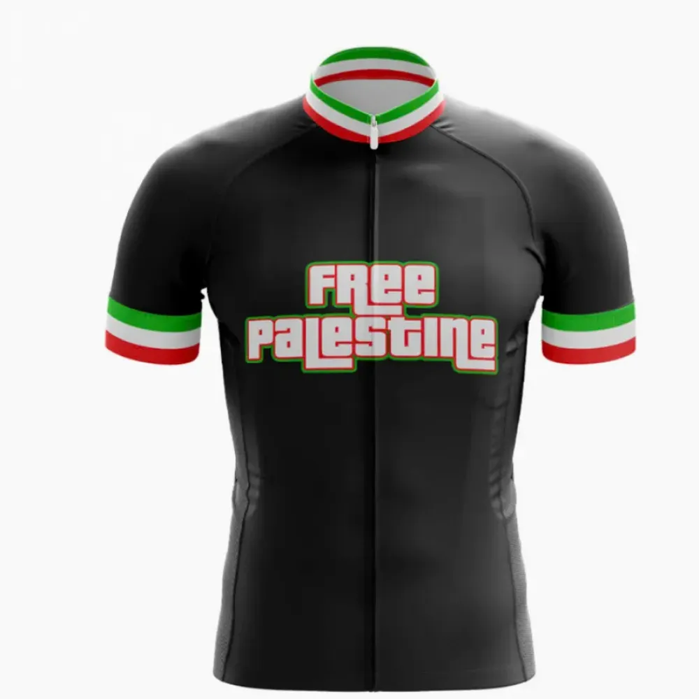Free Palestine Cycling Jersey Black/Red/Green