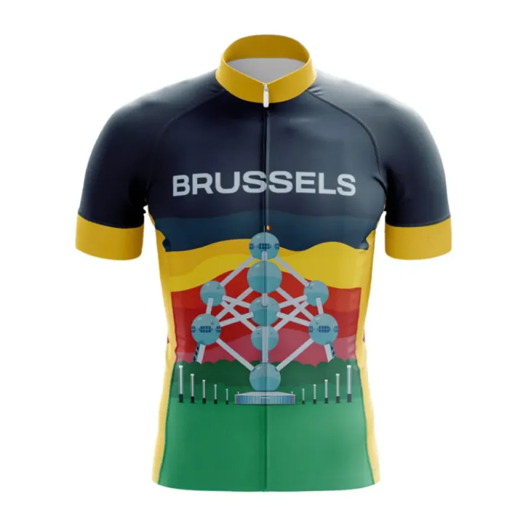 Brussels Cycling Jersey Blue/Yellow/Green