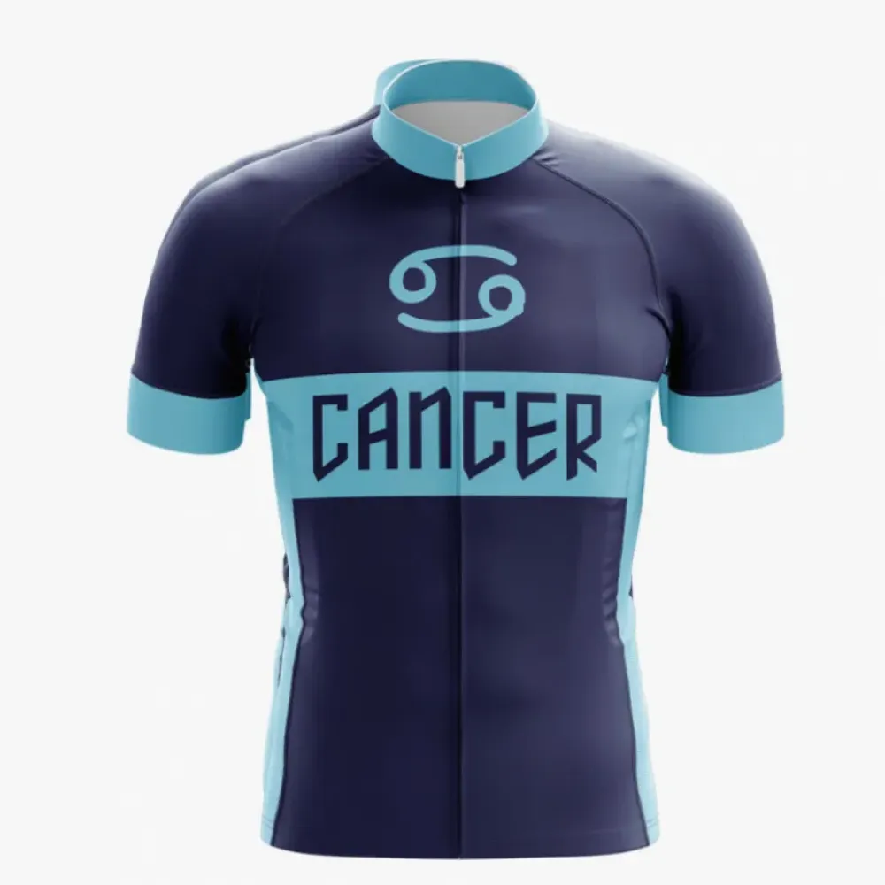 Cancer Cycling Jersey Navy/Turquoise/Blue