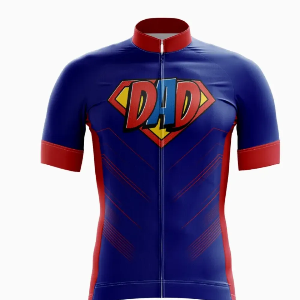 Super Dad Cycling Jersey Blue/Red