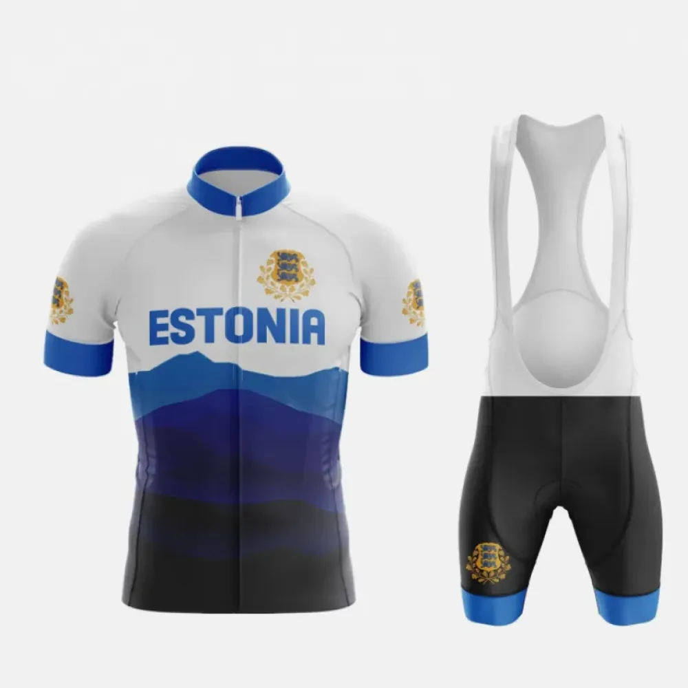 Estonia Cycling Kit Mountain Range White/Blue/Black