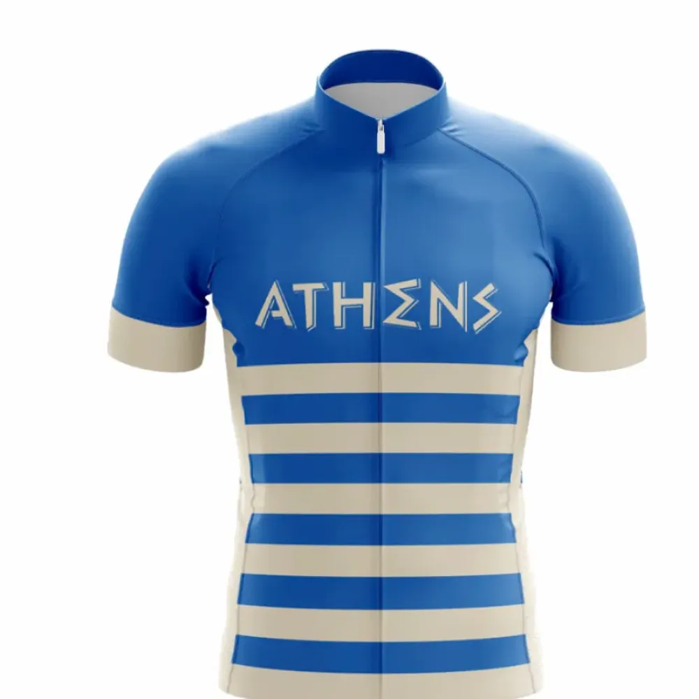 Athens Cycling Jersey Blue/Cream/Striped
