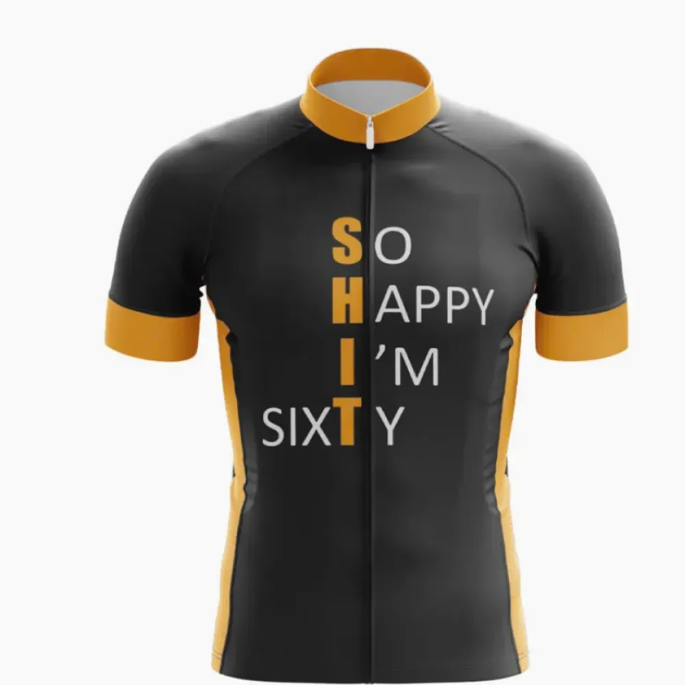Happy 60th Cycling Jersey Black/Yellow