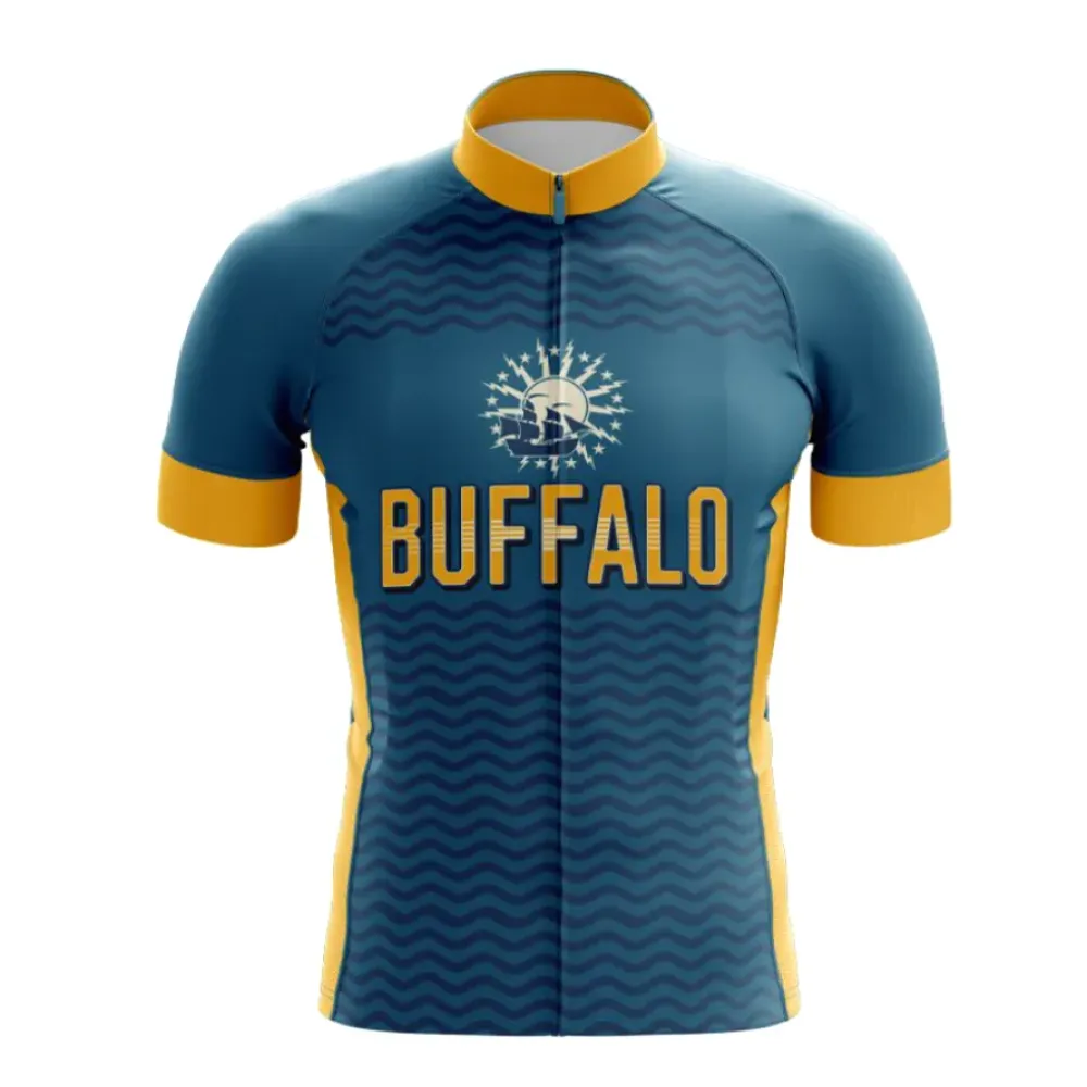 Buffalo Cycling Jersey Blue/Yellow/Gray