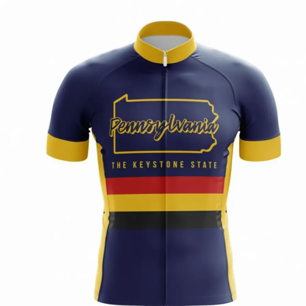 Pennsylvania State Cycling Jersey Navy/Yellow/Red