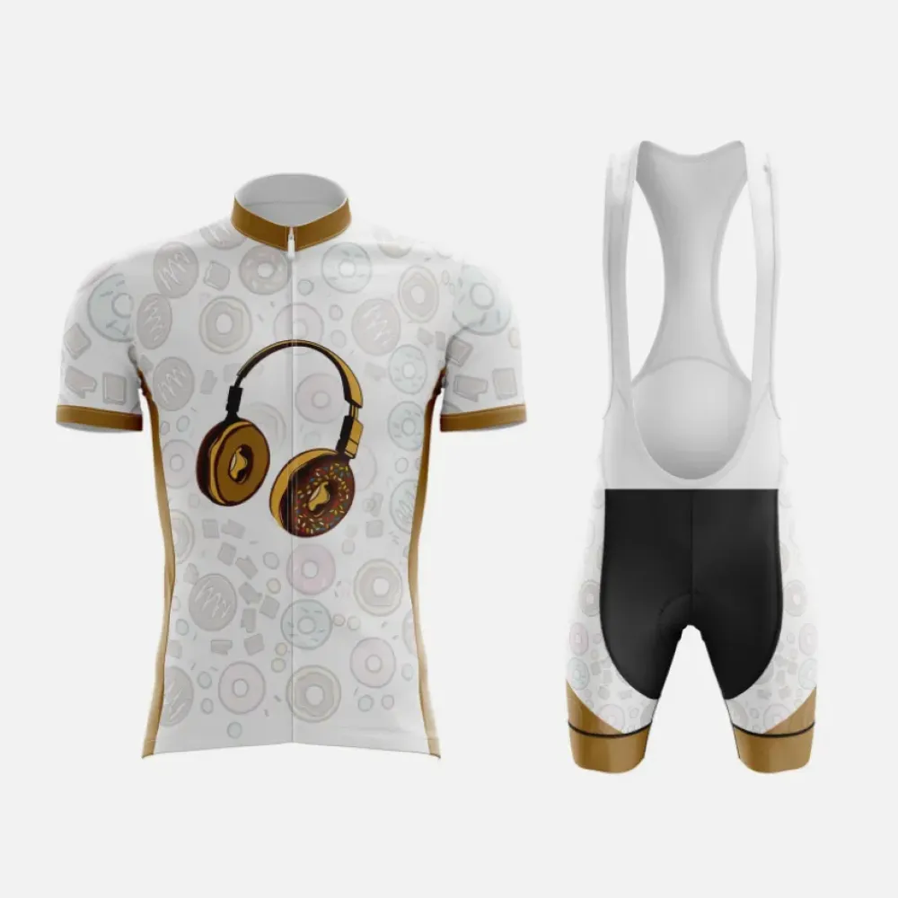 Donut Headphones Cycling Shorts Kit White/Gold/Black
