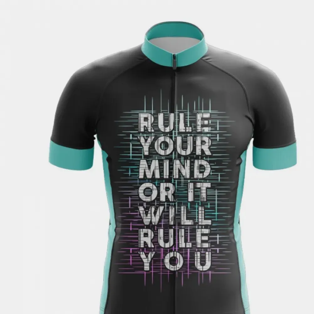 Mind Control Training Cycling Jersey Black/Aqua/Purple