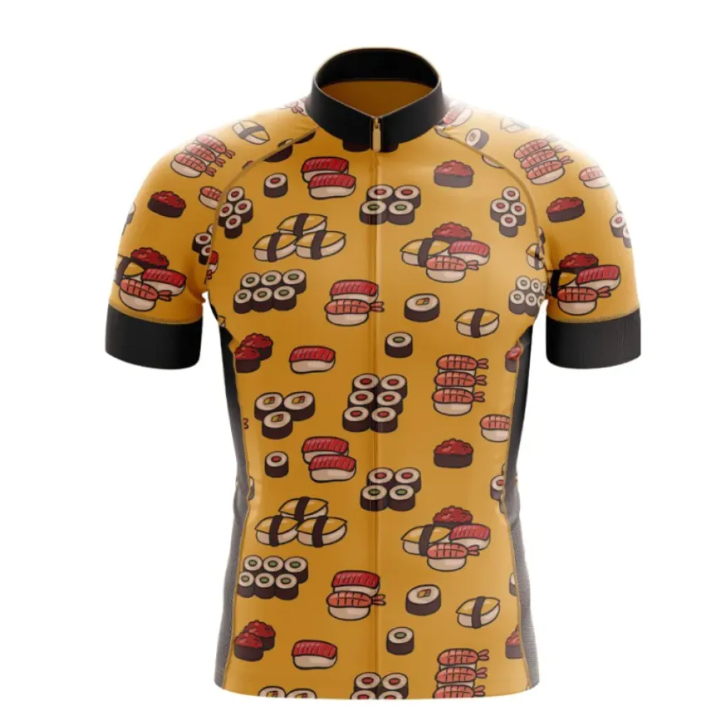 Sushi Pattern Cycling Jersey Yellow/Black