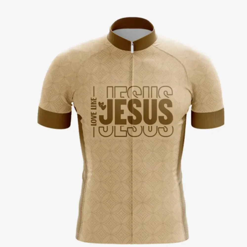 Jesus Love Like Cycling Jersey Beige/Brown
