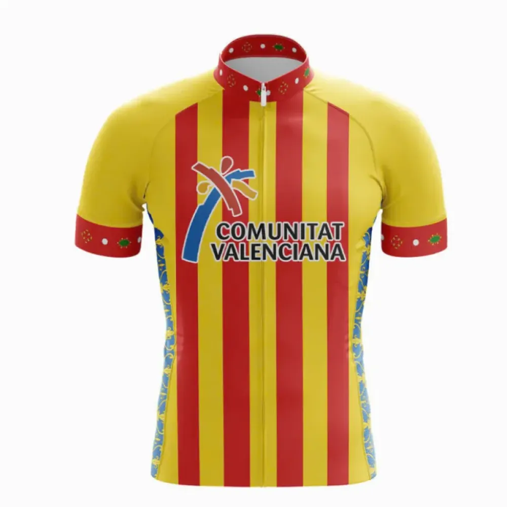 Valencia Cycling Jersey Red/Yellow/Striped