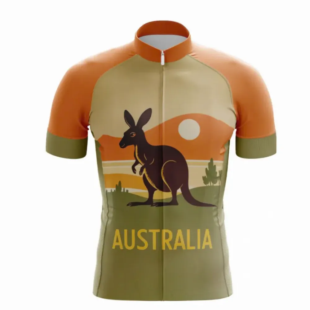 Australia Orange Kangaroo Cycling Jersey