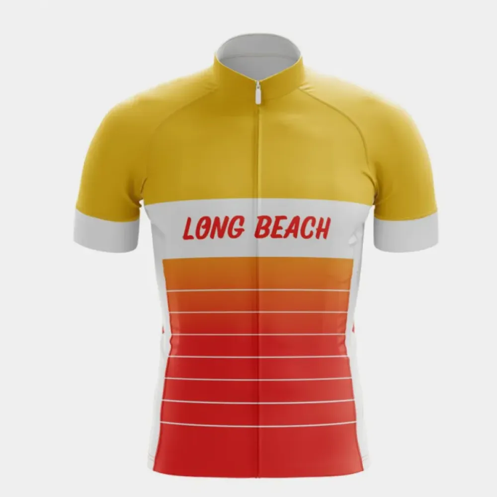 Long Beach Cycling Jersey Yellow/White/Red