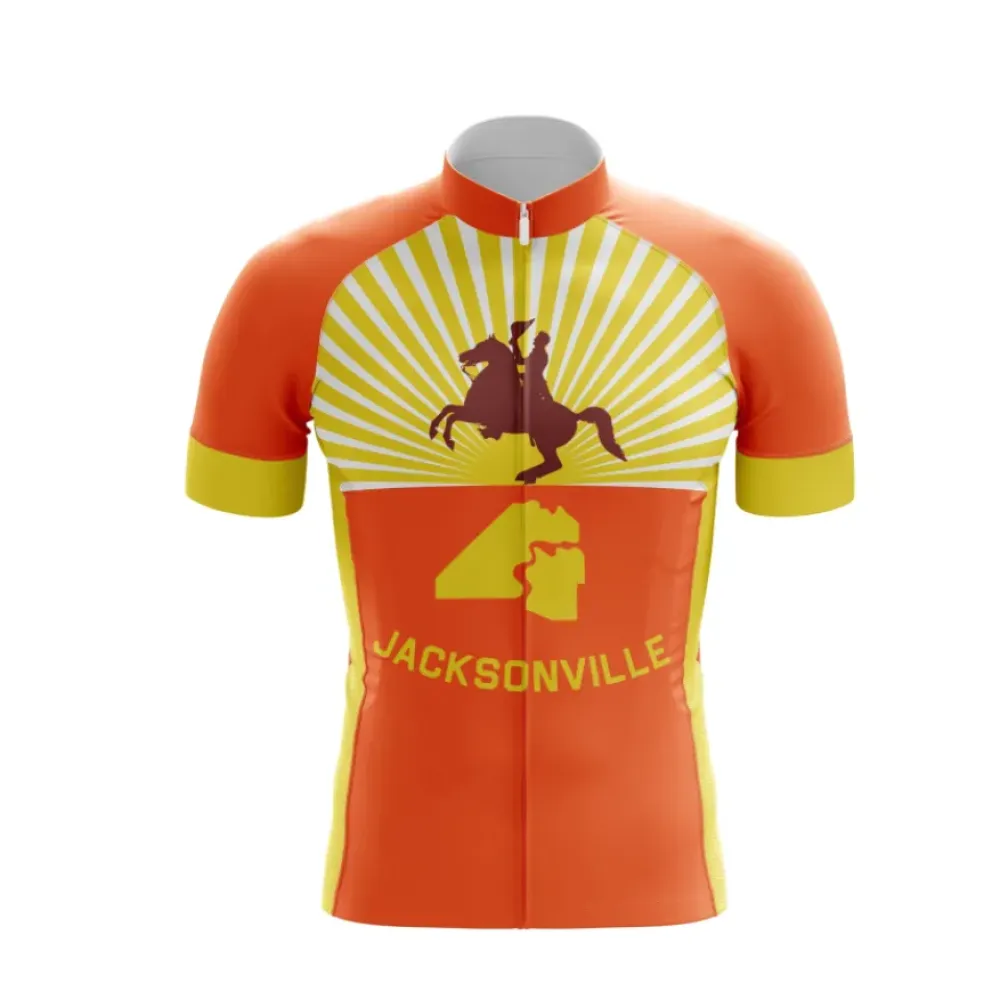 Jacksonville Cycling Jersey - Florida Nostalgia Orange/Yellow/Red