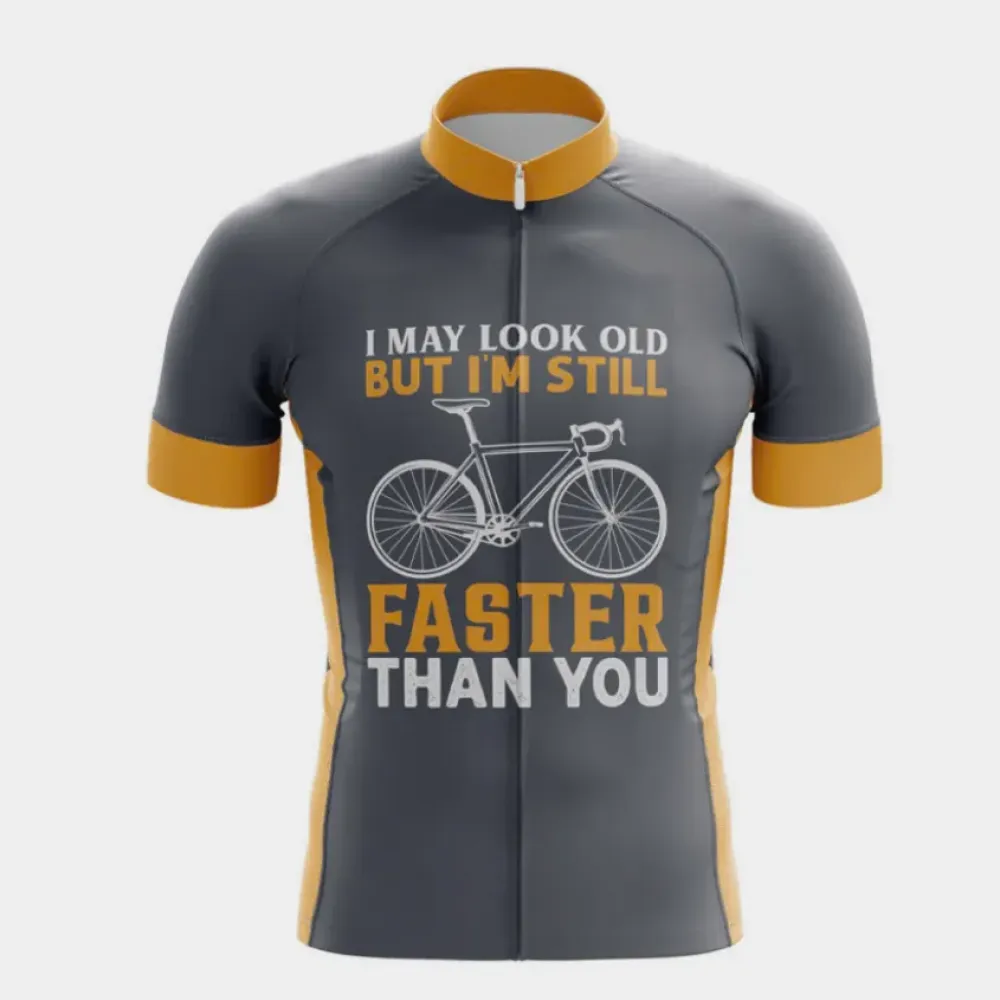 Road Bike Jersey Gray/Orange/Yellow