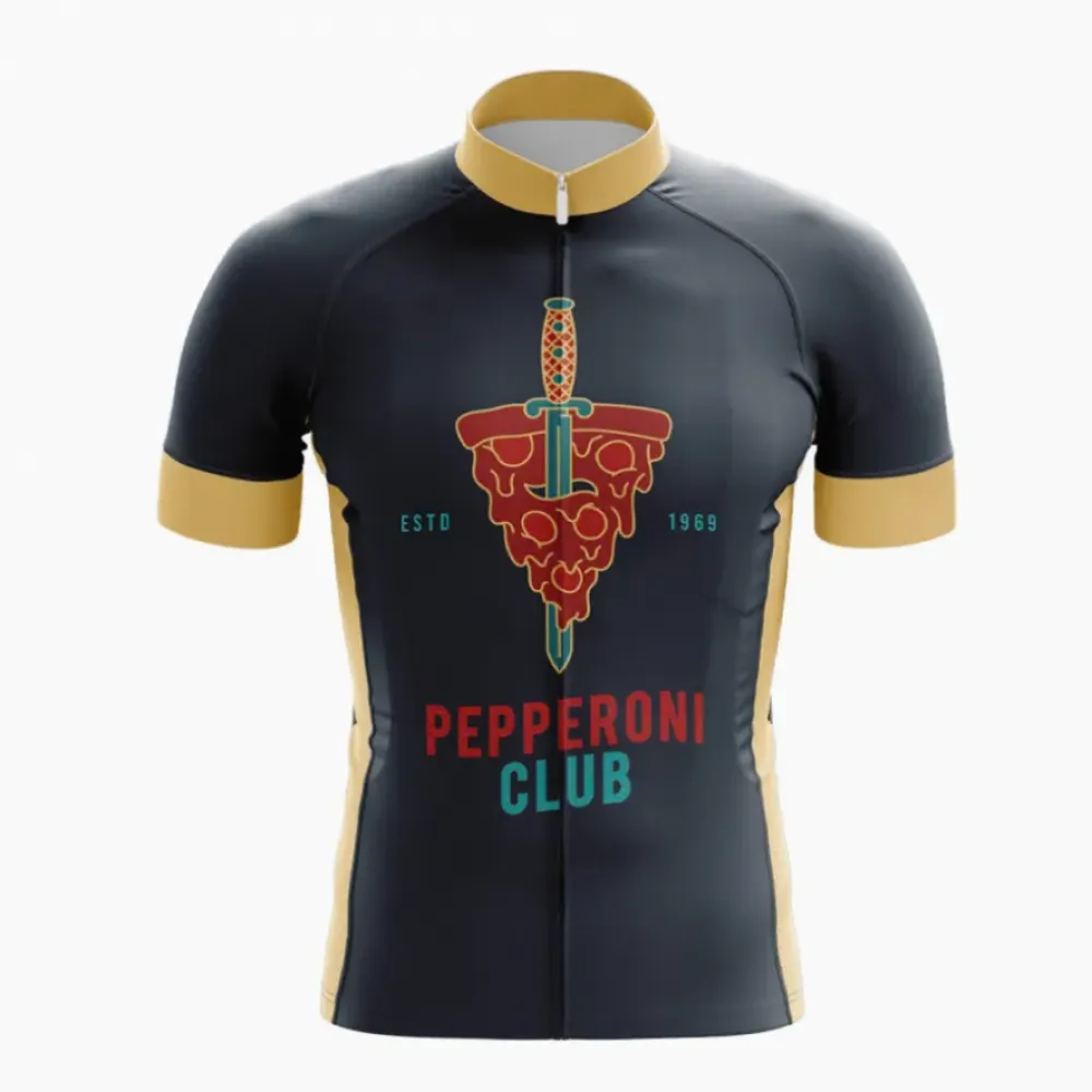 Pepperoni Club Cycling Jersey Black/Gold/Red