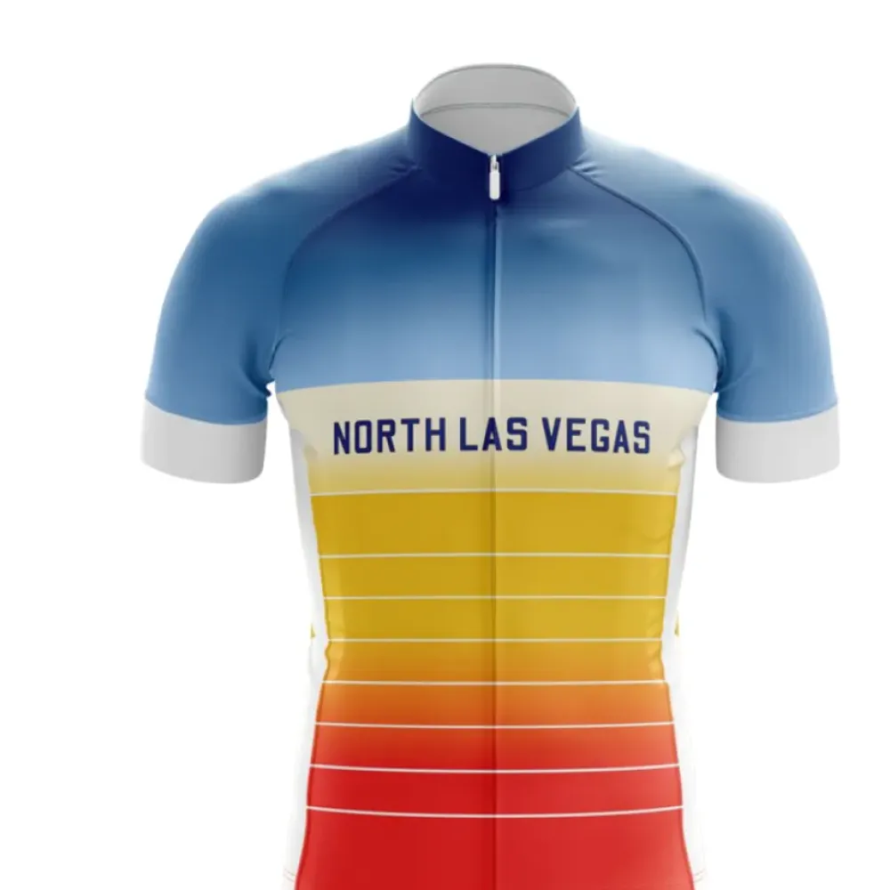 North Las Vegas Cycling Jersey Blue/Yellow/Red Gradient
