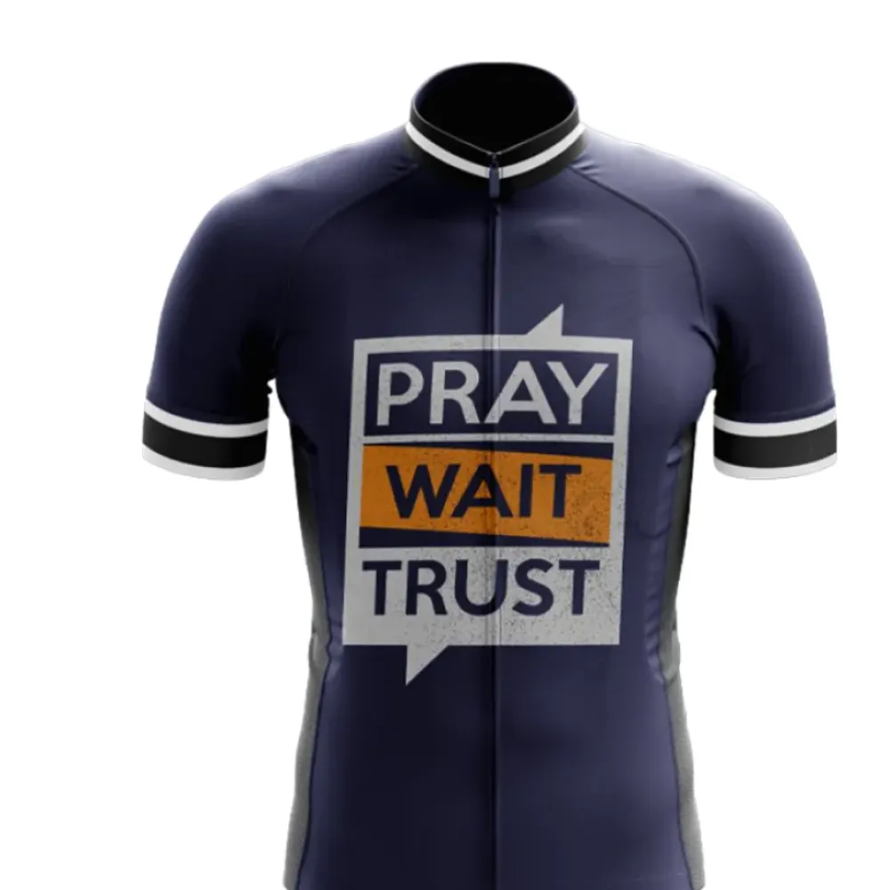 Pray Wait Trust Cycling Jersey Navy/White/Grey