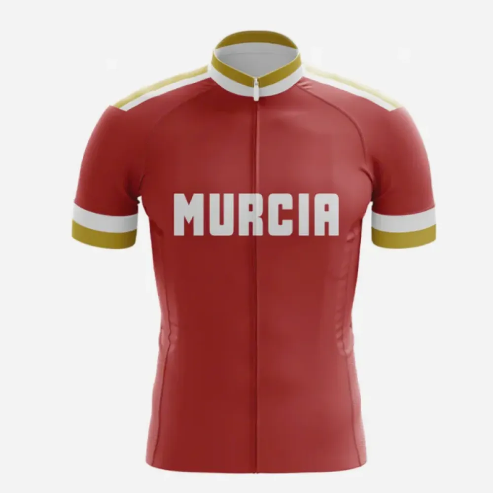 Murcia Cycling Jersey High-Performance Red/Gold/White