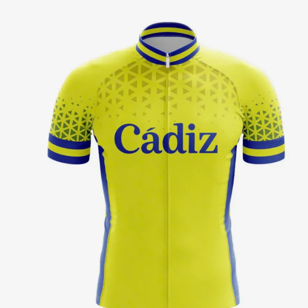 Cadiz Cycling Jersey Blue/Yellow/Geometric