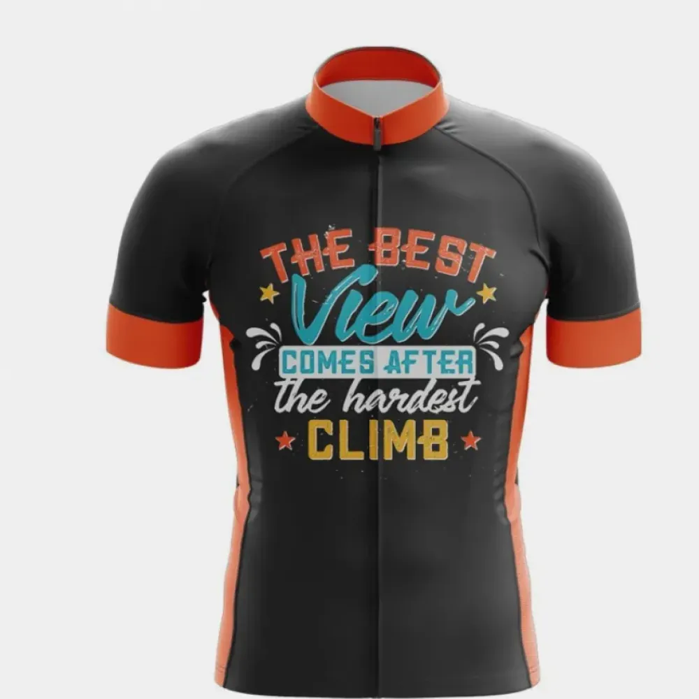 Cycling Jersey Bold Orange/Black/Turquoise