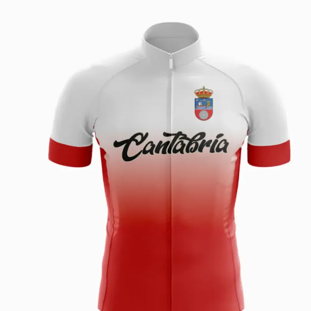 Cantabria Cycling Jersey Red/White/Gradient