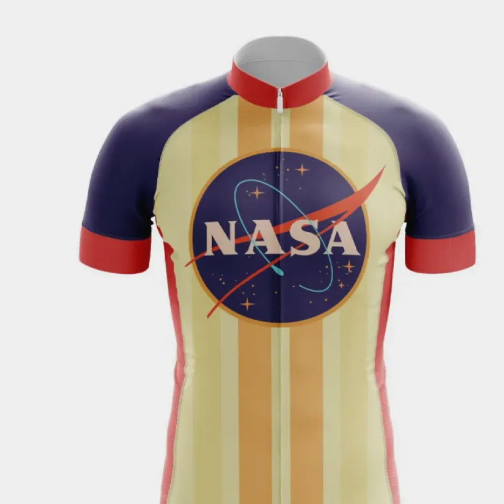 NASA Cycling Jersey Vintage Solar Flare Gold/Navy/Red