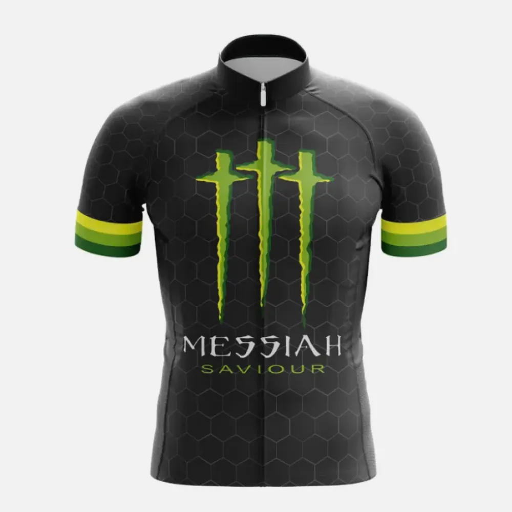 Monster Energy Messiah Savior Cycling Jersey Black/Green/Yellow