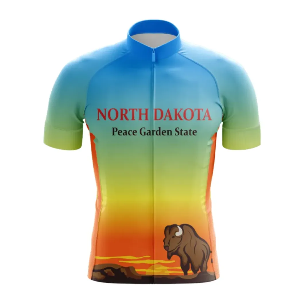 North Dakota Cycling Jersey Sunset Blue/Green/Orange