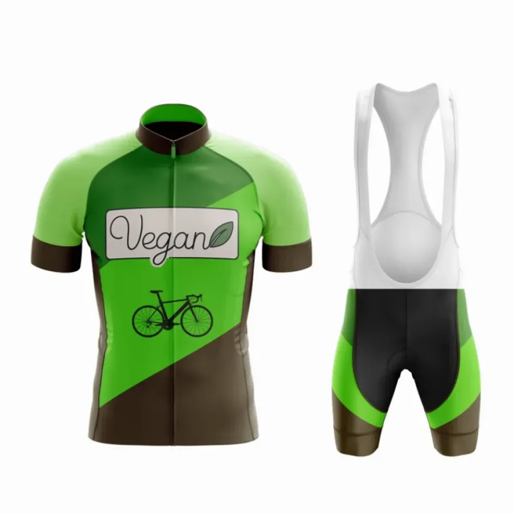 Vegan Cycling Jersey & Shorts Kit Green/Black
