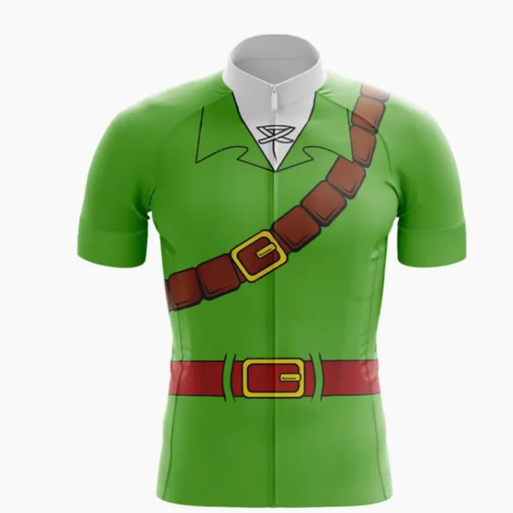 Link Cycling Jersey Green/Brown/Red