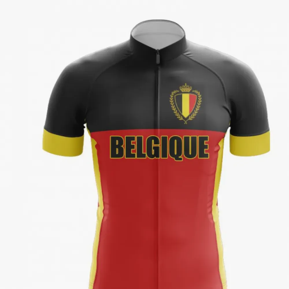 Belgique Cycling Jersey Black/Red/Yellow