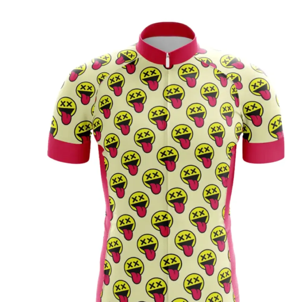 Cross Smiles Cycling Jersey Yellow/Pink/Red