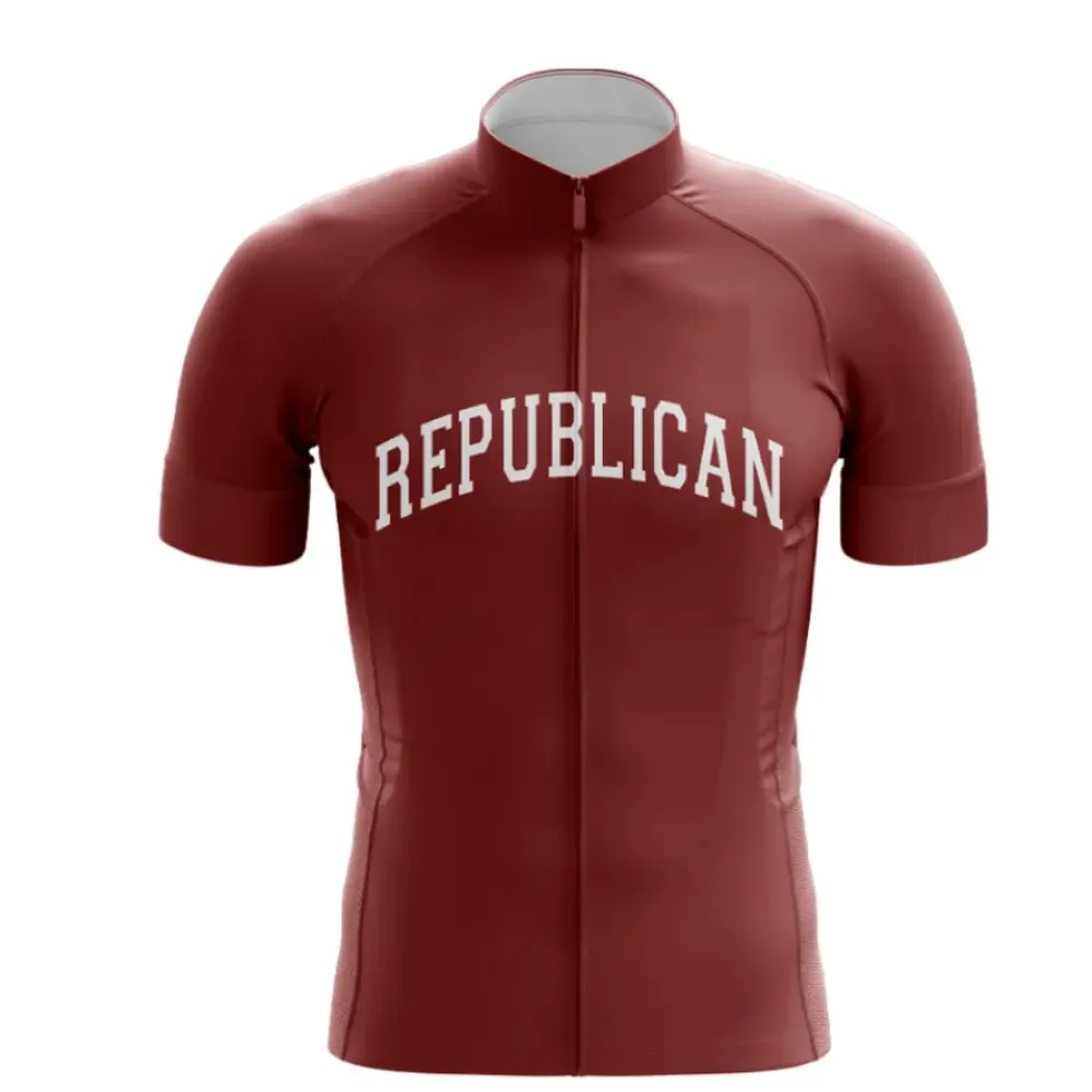 Republican Road Cycling Jersey Bold Maroon