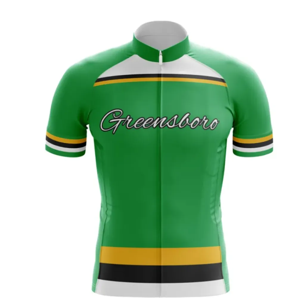 Greensboro Cycling Jersey Vibrant Green/Gold/Black
