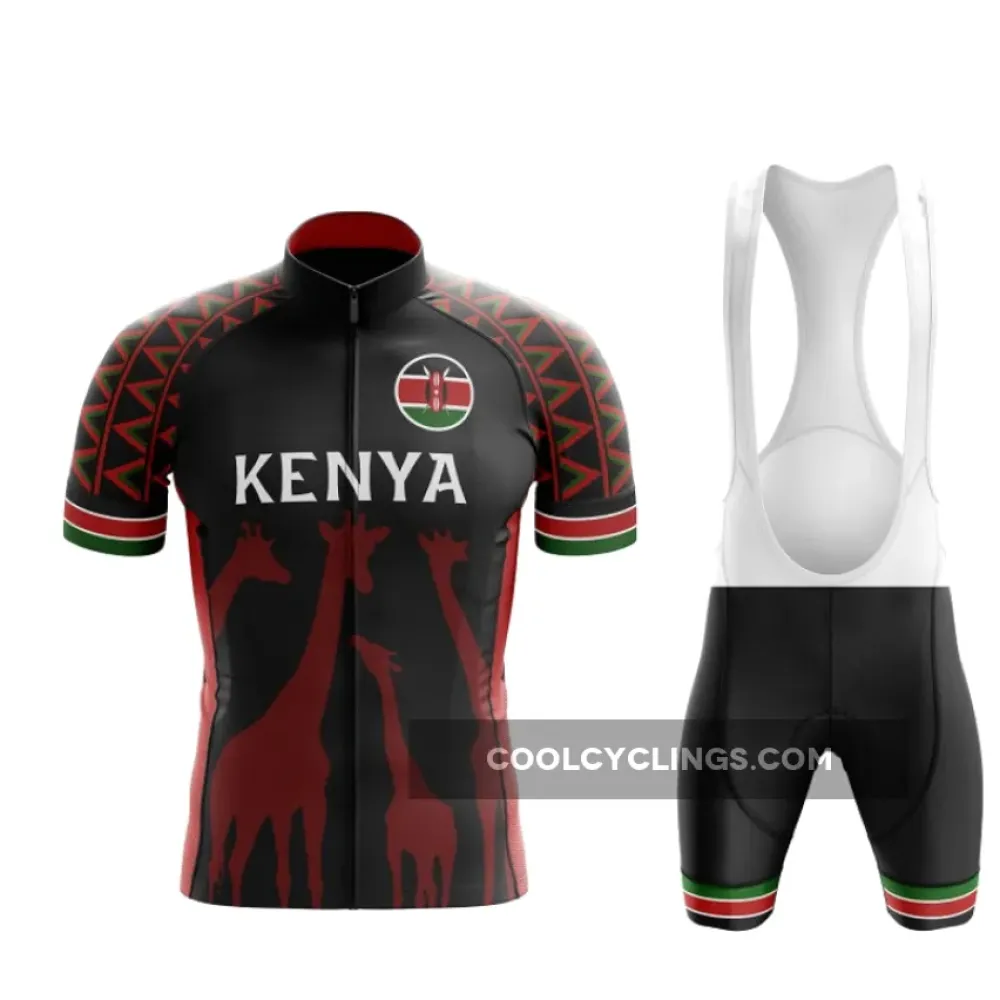 Kenya Giraffe Cycling Kit Black/Red/Green