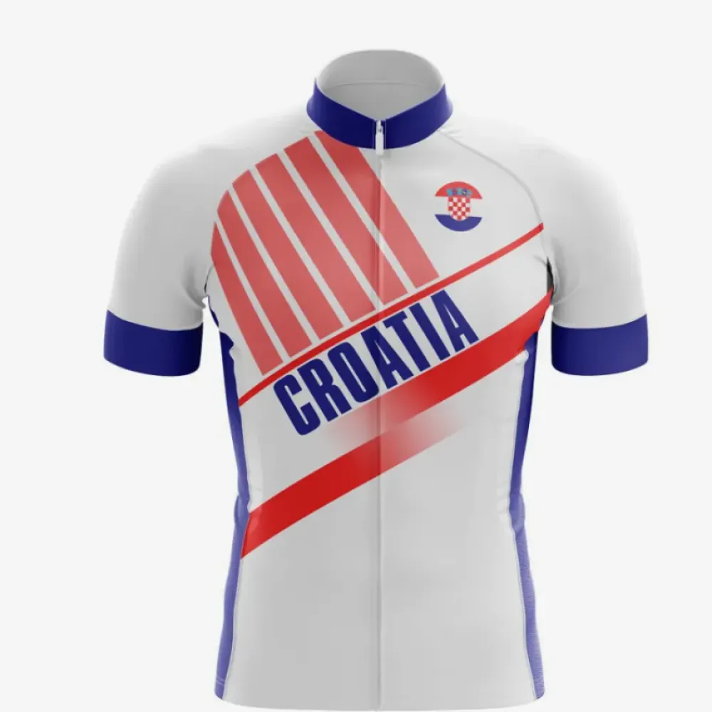 Croatia Red & Blue Cycle Jersey National Flag Design