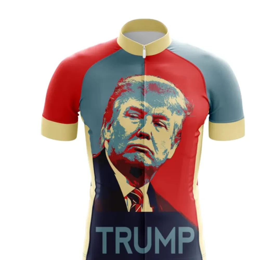 Trump Cycling Jersey Bold & Colorful Red/Blue/Gold