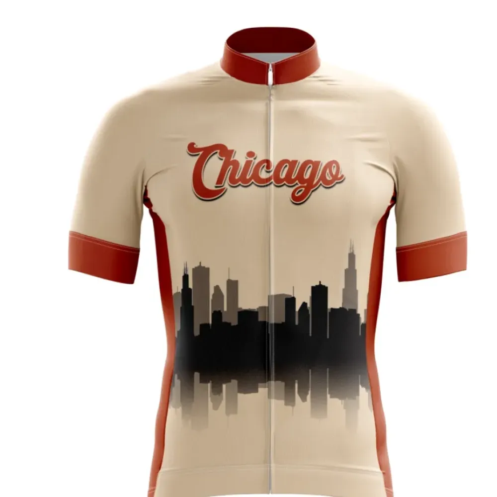 Chicago City Cycling Jersey Tan/Brown/Red