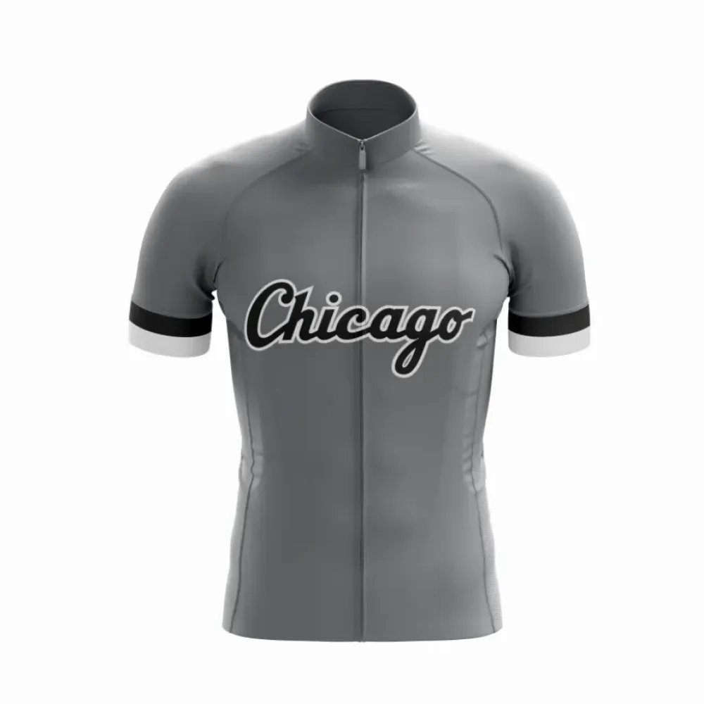 Chicago Cycling Jersey Gray/White/Black