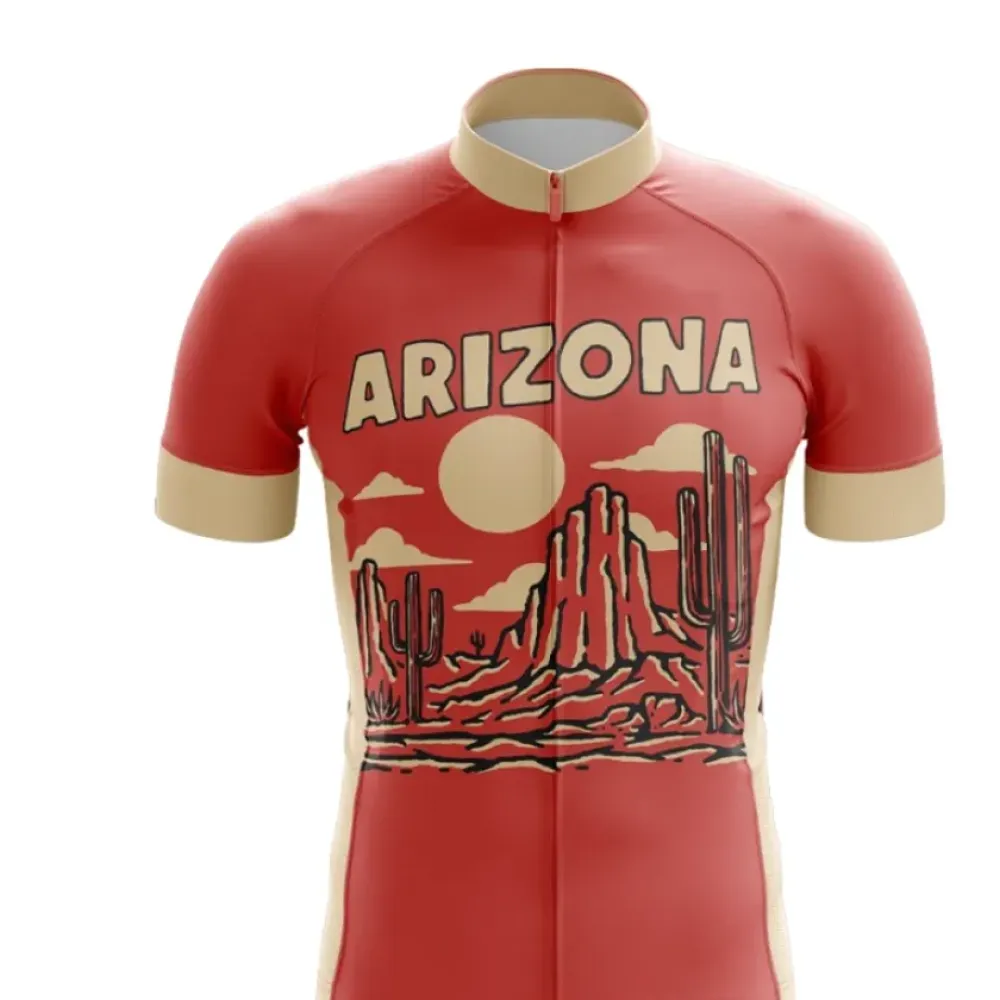 Arizona Desert Sun Cycling Jersey Red/Beige