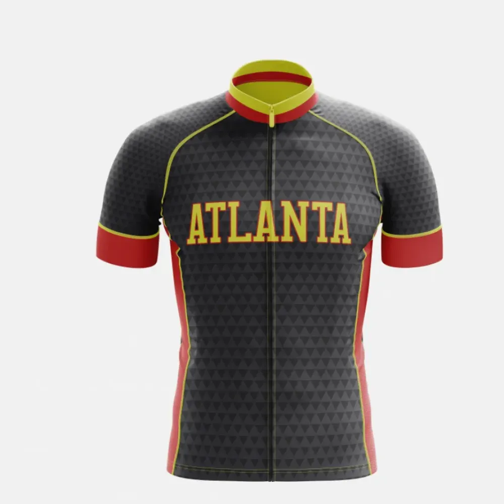 Atlanta Cycling Jersey - Stylish Team Rider Top Black/Red/Yellow